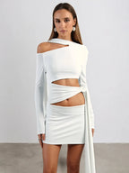 שמלת מיני חיתוכים דגם סופיה