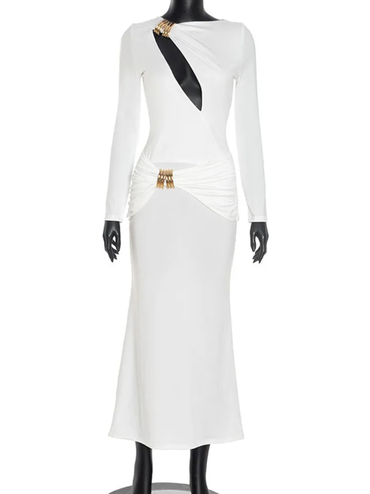 שמלת מקסי חיתוכים דגם סבינה