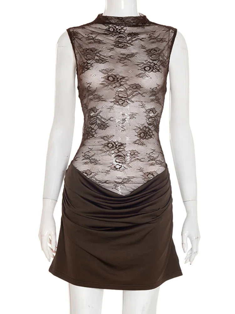 שמלת מיני תחרה דגם אושן