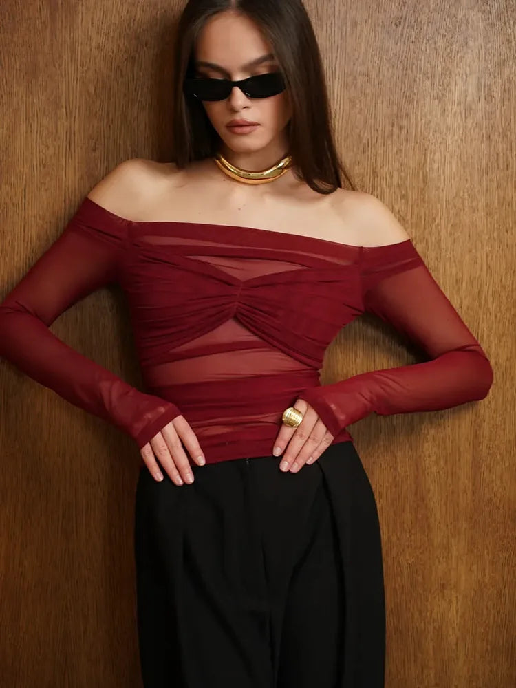 טופ חצי שקוף דגם מריה