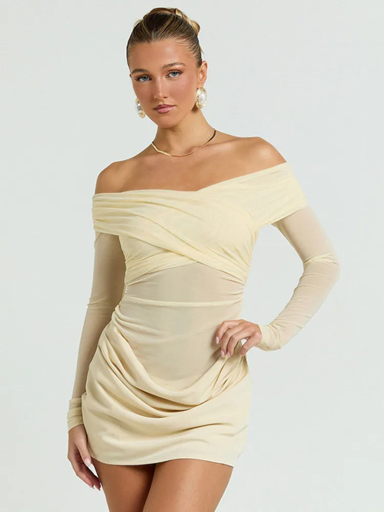 שמלת מיני סטרפלס דגם דיאנה