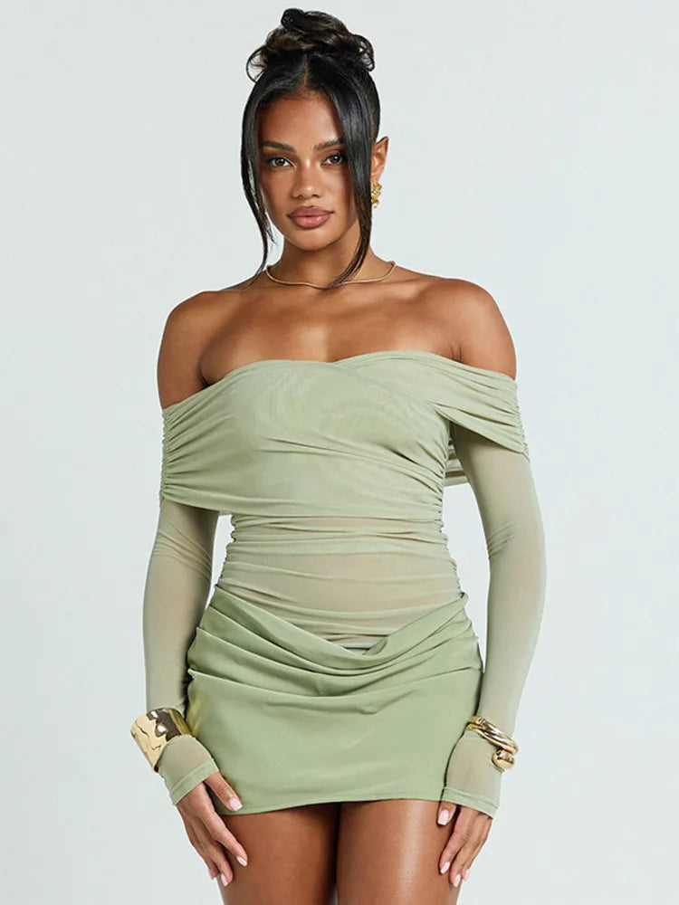 שמלת מיני סטרפלס דגם דיאנה